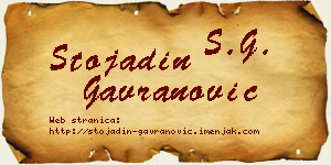 Stojadin Gavranović vizit kartica